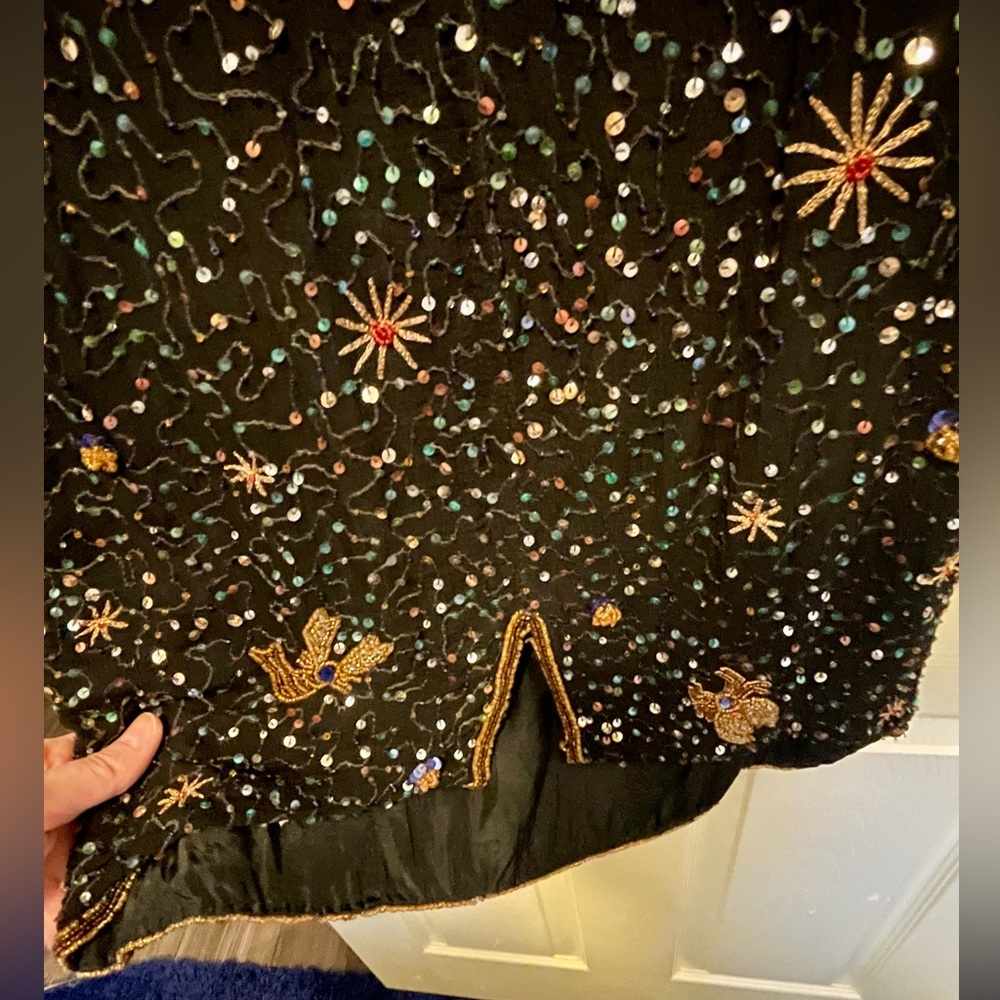 Together black silk beaded zodiac dress - Picture 7 of 9